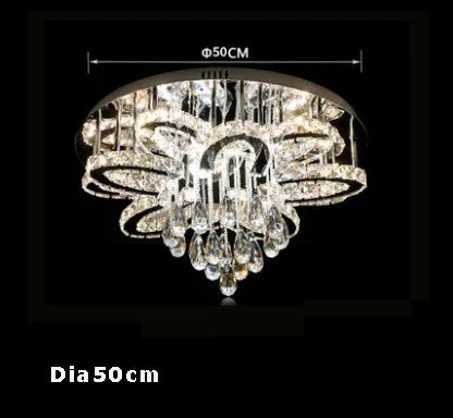 Afralia™ Crystal Stainless Steel LED RGB Chandelier for Modern Foyer & Living Room