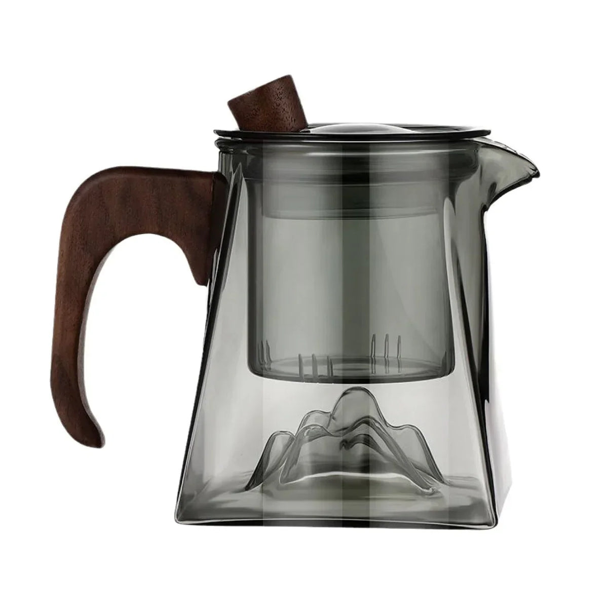 Afralia Glass Tea Pot with Infuser Herbal Flower Tea Kettle Clear Square Filter