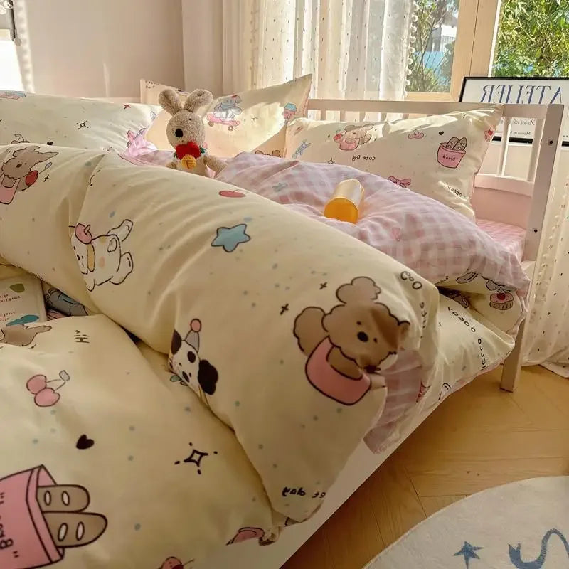 Afralia™ Spring Cotton Printed Duvet Set: Soft, Breathable, Cute Design, Various Sizes