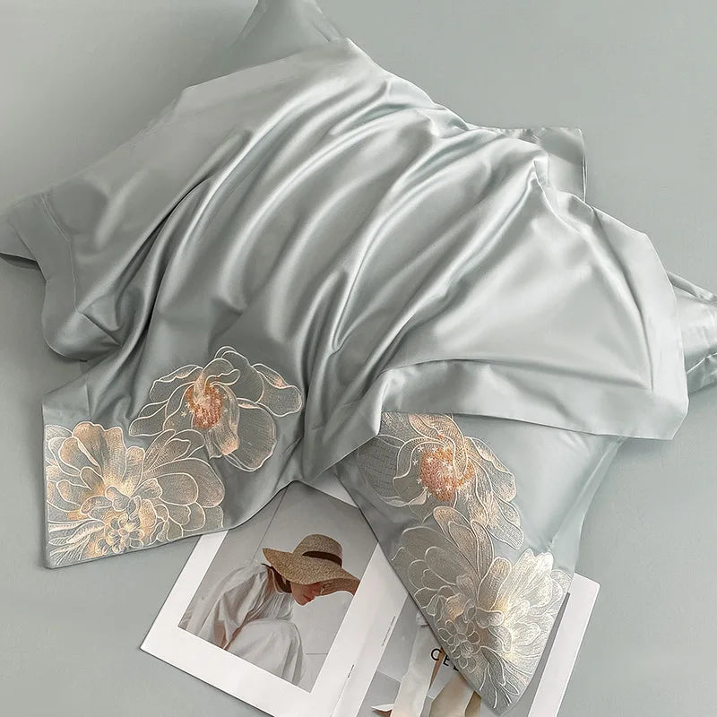 Afralia™ Chic Embroidered Cotton Bedding Set for Luxurious Home Décor