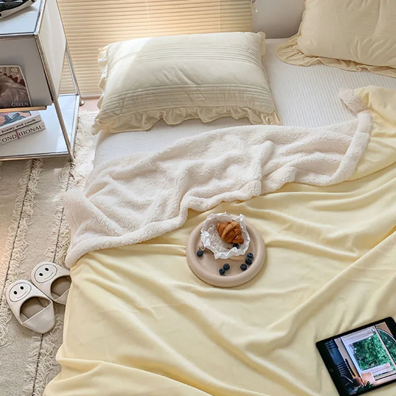 Afralia™ Cozy Lamb Wool Blanket: High-Quality Warm Velvet Quilt for All Seasons.