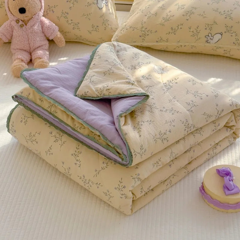 Afralia™ Summer Comforter: Sweet Printed Air-Condition Queen King Beds, Soft Skin-Friendly Breathable Blanket