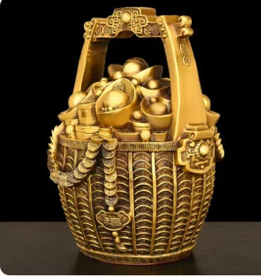Afralia™ Copper Treasure Bowl Money Jar for Home Decor
