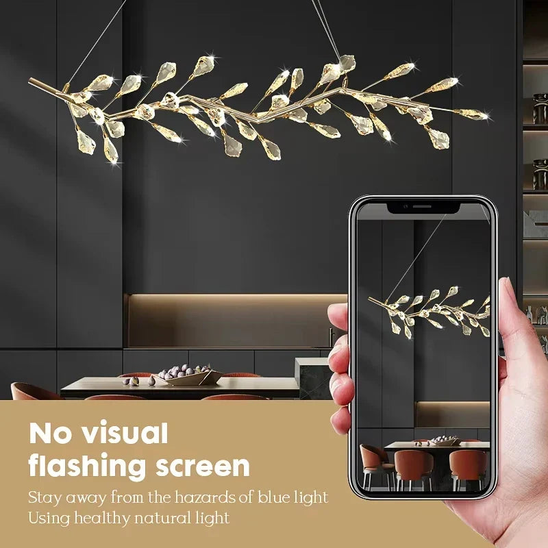 Afralia™ LED Crystal Pendant Ceiling Lamps for Dining Living Room Bedroom Bar Indoor Decor