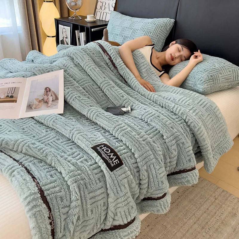Afralia™ Double-Layer Luxury Coral Fleece Winter Blanket