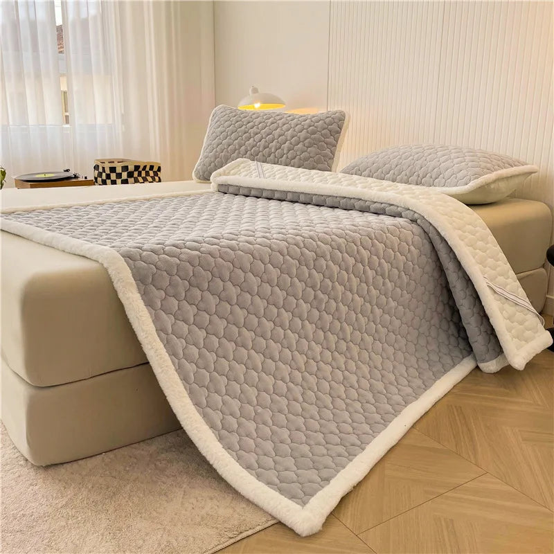 Afralia™ Antibacterial Milk Velvet Mattress, Thick & Warm with Anti-Slip Straps