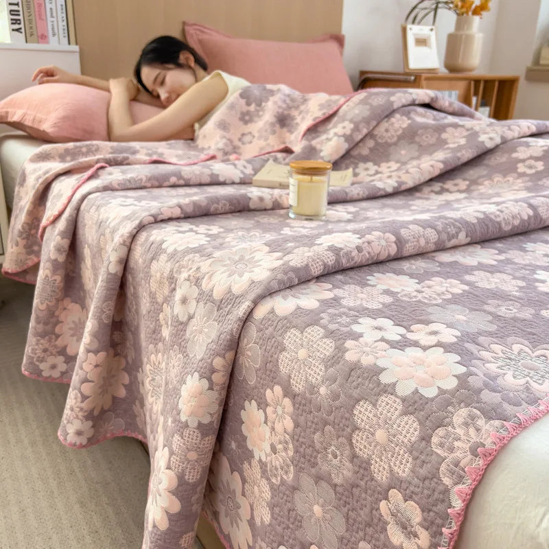 Afralia™ Cotton Towel Blanket, Rural Printed Thin Quilt - Luxury Breathable Bedspread