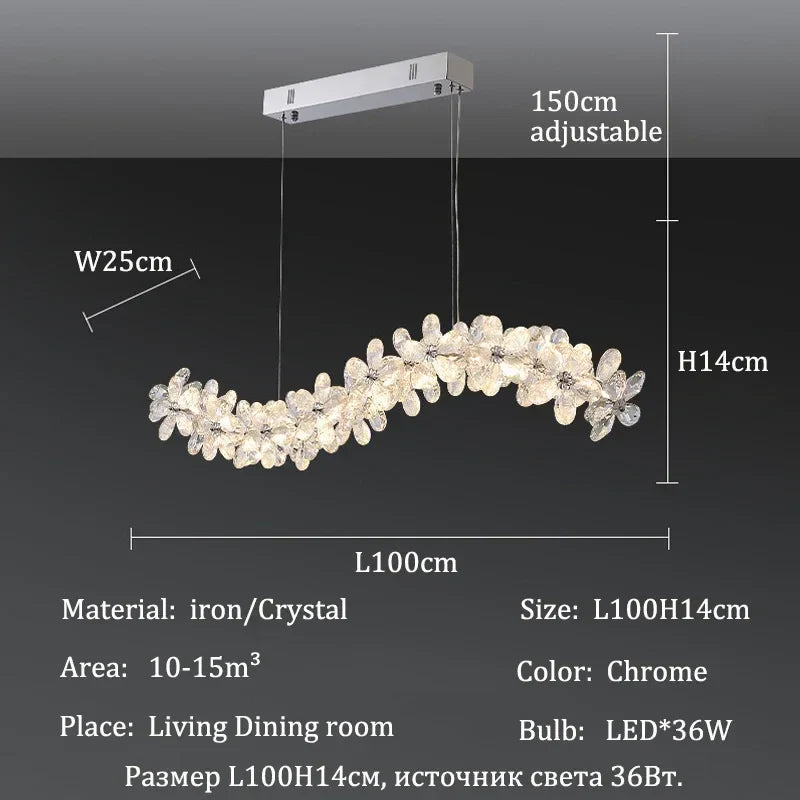 Afralia™ Chrome Petal Crystal Chandeliers: Luxury LED Ceiling Pendant Lights for Home Decor