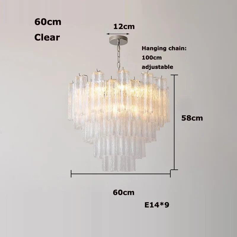 Afralia™ Glass Tube LED Chandelier - Dimmable Hanging Light for Dining Room