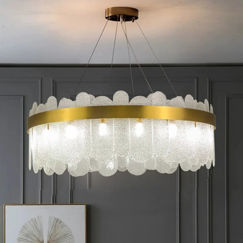 Afralia™ Smoke Grey Glass Pendant Chandelier for Modern Nordic Living Room