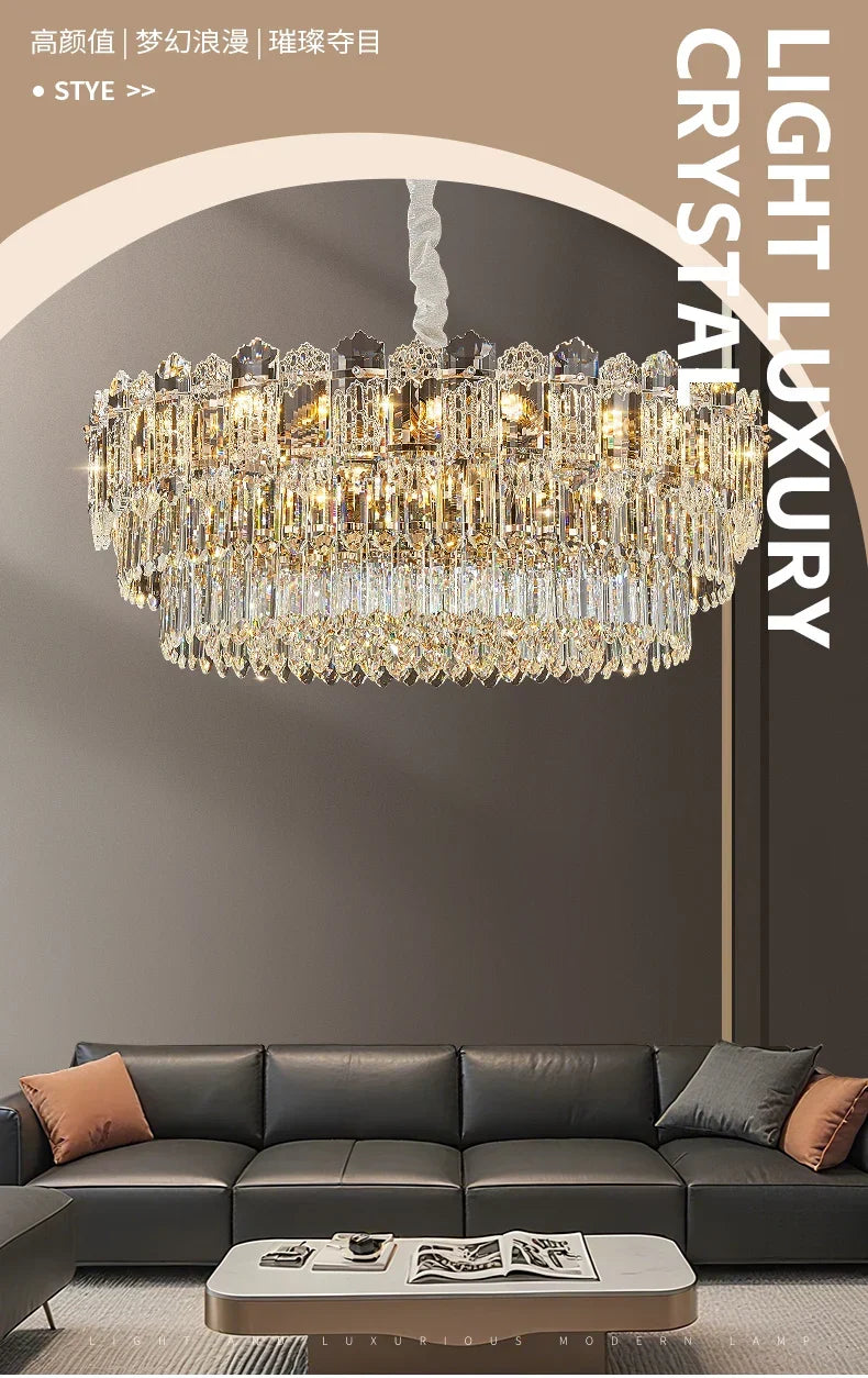 Afralia™ Luxury Crystal Chandelier Modern Ceiling Light for Bedroom Living Room Hall Hotel