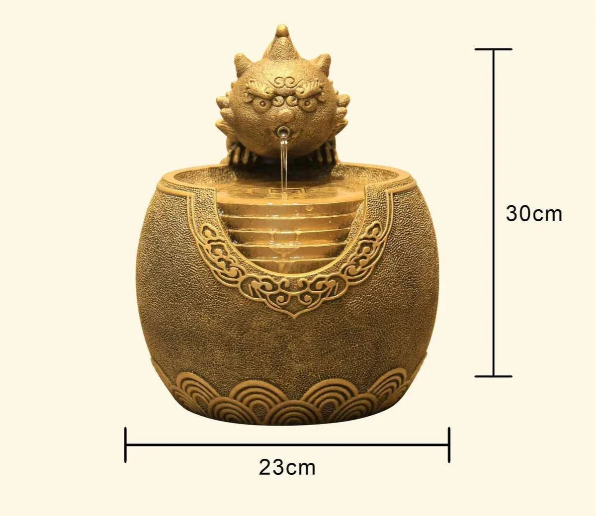 Afralia™ Chinese Style Wealth Attracting Ornaments for Living Room, Office, Desktop Fountain