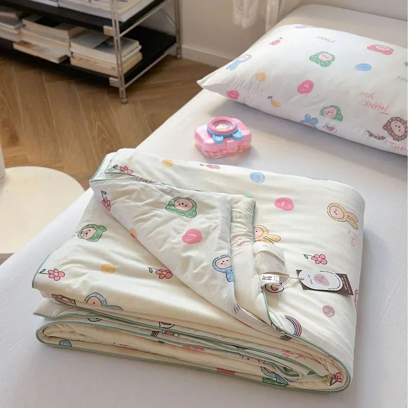 Afralia™ Children Cartoon Summer Cooling Quilt - Double Bed Breathable Thin Blanket Duvet