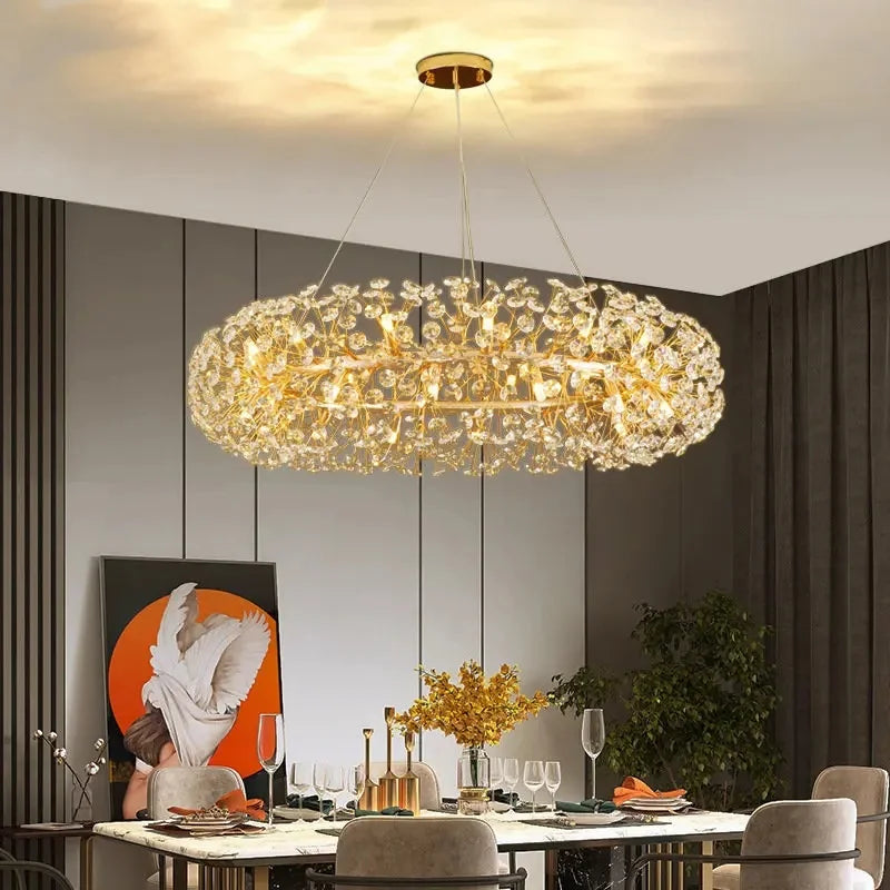 Afralia™ LED Ceiling Chandelier for Home Décor & Lighting in Living Room, Bedroom, Kitchen & Dining