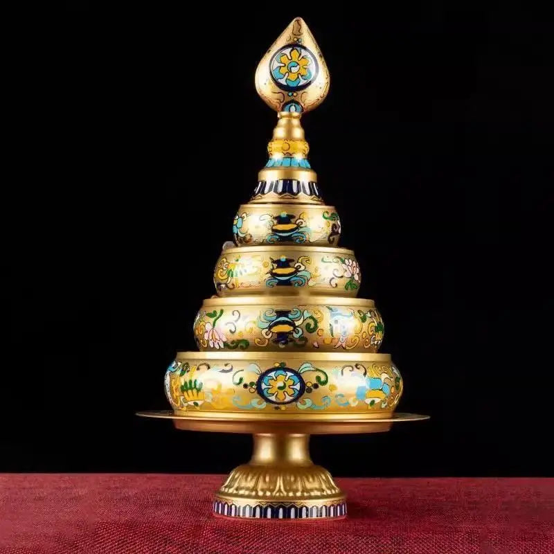 Afralia™ Cloisonné Manda Pan Eight Auspicious Tea Pan