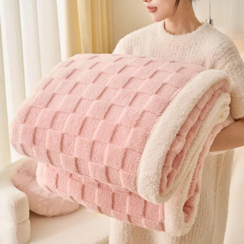 Afralia™ Taffeta Velvet Warm Blanket for Single Bed - Soft Nap Flannel Throws Blankets