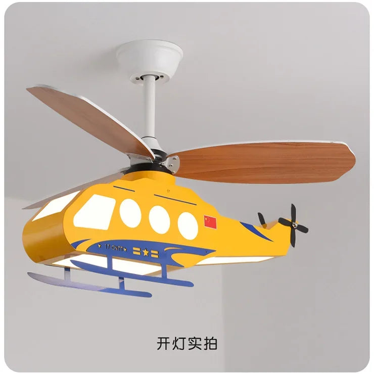 Afralia™ Helicopter Light Ceiling Lamp for Boy's Room