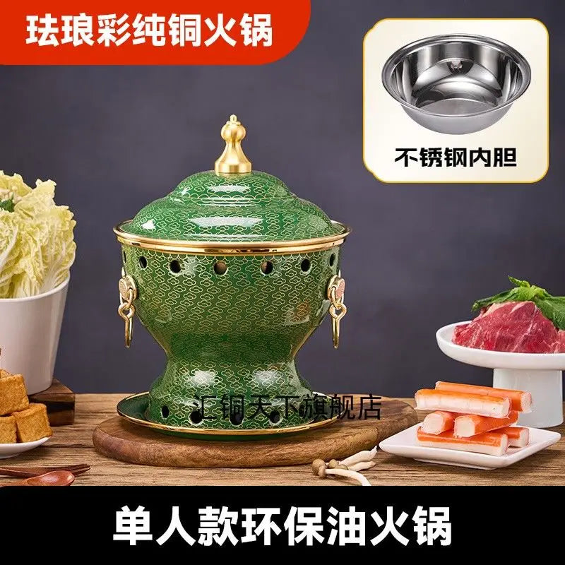 Afralia™ Pure Copper Hot Pot for Cooking