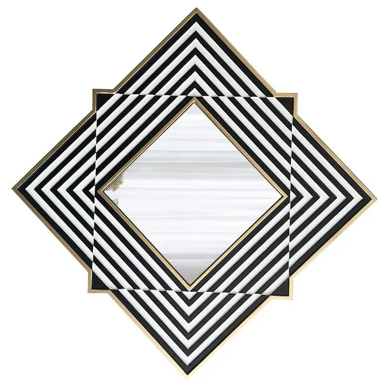 Afralia™ Nordic Wrought Iron Square Decorative Mirror