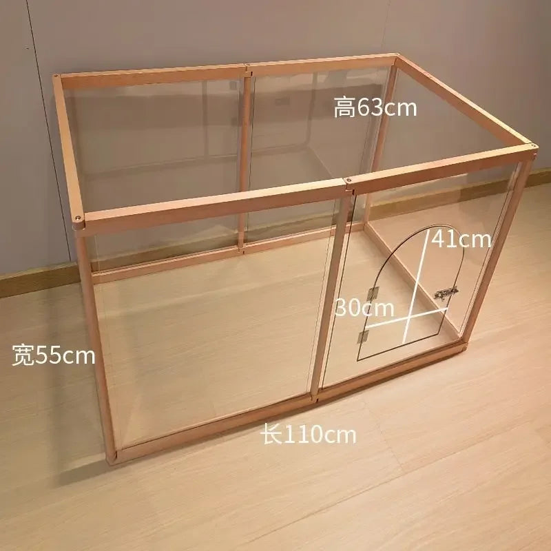 Afralia™ Pet Pen Dog Cage with Fence & Isolation Gate for Small & Medium Dogs