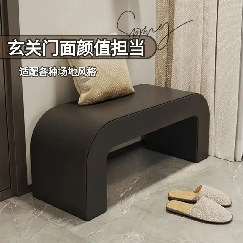 Afralia™ Leather Shoes Changing Stool: Stylish and Functional Seating for Living Room, Bedroom.