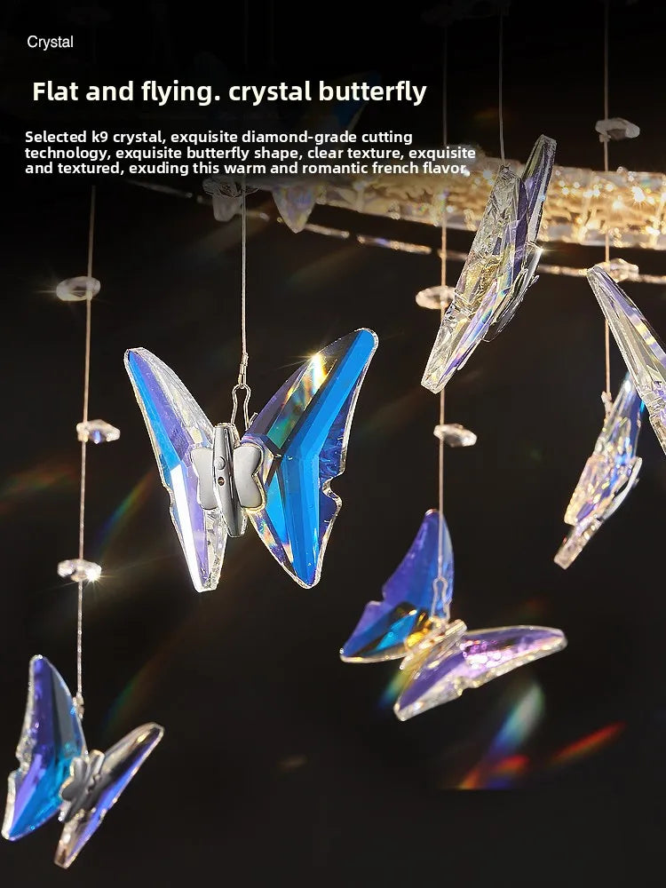 Afralia™ Butterfly Crystal Pendant Chandelier: Modern Luxury for Living, Dining, Bedroom, and Bar