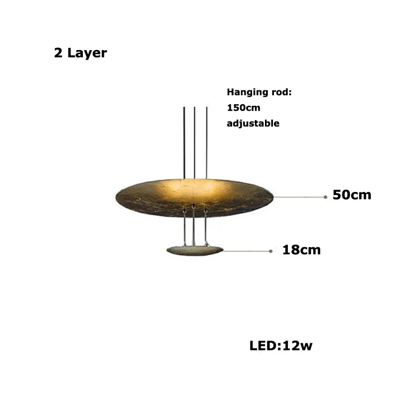 Afralia™ Gold Foil Pendant LED Chandelier, Modern Italian Design for Villas
