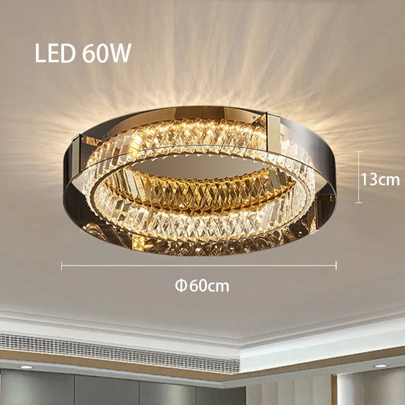 Afralia™ Crystal LED Ceiling Chandelier Modern Dimmable Luxury Light Fixture