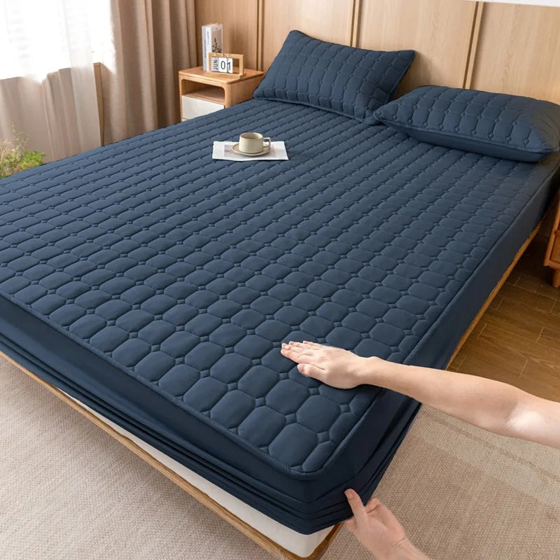 Afralia™ Quilted Fitted Sheet for Cozy & Anti-Slip Protection on Queen & King Beds