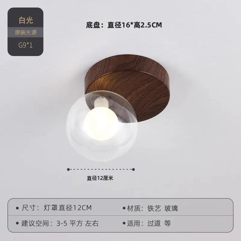 Afralia™ Nordic Modern LED Glass Wall Light for Bedroom Living Room Decor