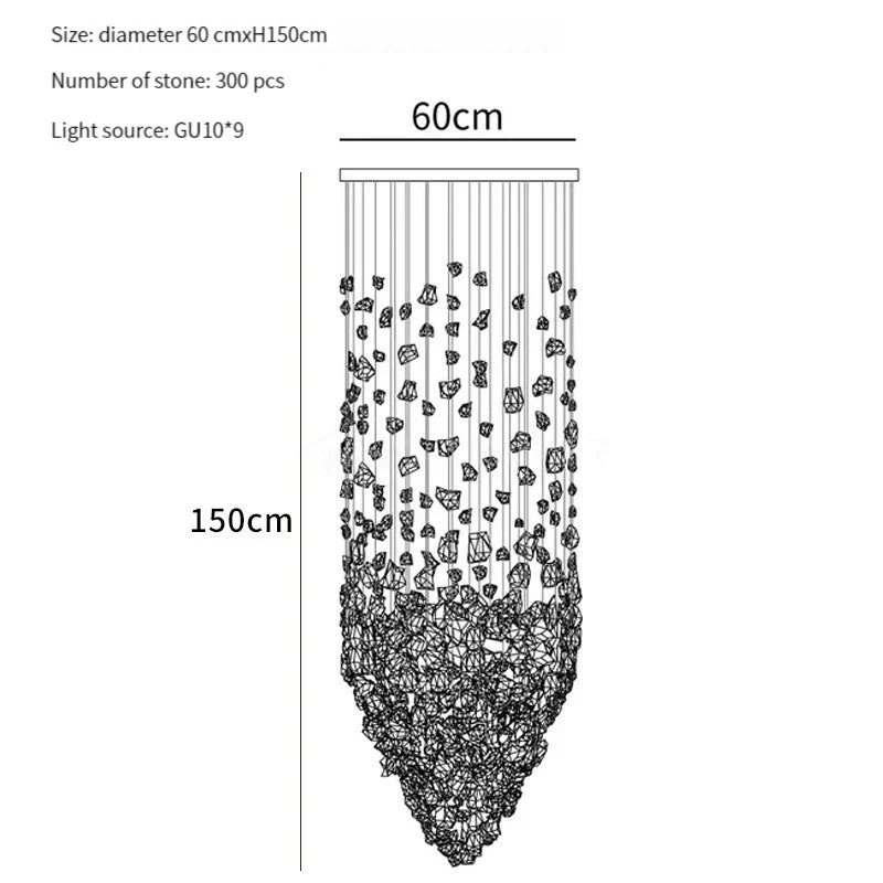 Afralia™ Luxury Crystal Chandelier: Modern LED Hanging Lamp for Home Indoor Light Fixtures