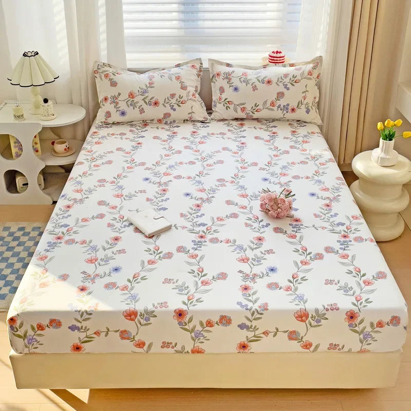Afralia™ Japanese Style Thick Fitted Sheet for Queen/King Bed