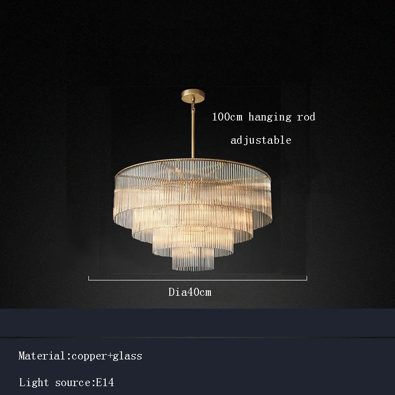 Afralia™ Nordic Luxury Brass Chandelier with Glass Shade