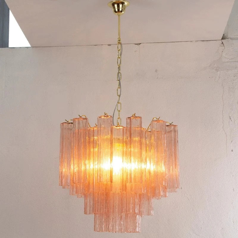 Afralia™ Modern French Design LED Stained Glass Chandelier for Kitchen Bedroom