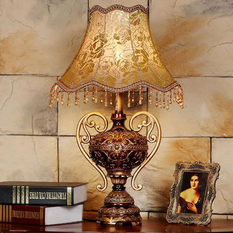 Afralia™ Retro European Style Bedside Desk Lamp for Luxurious Living Room and Study Table