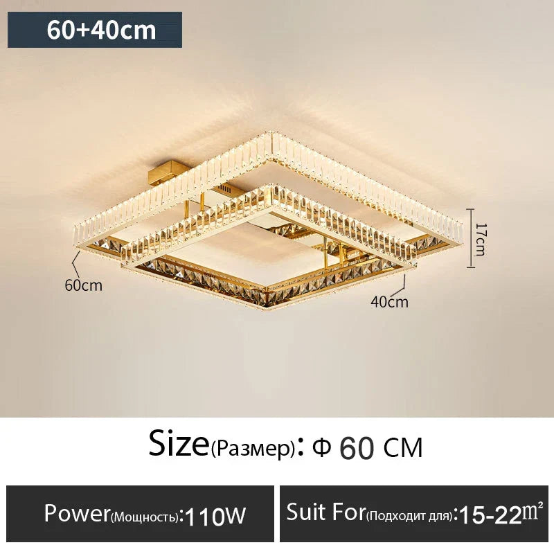 Afralia™ Luxury LED Crystal Ceiling Chandelier for Modern Living Room Lighting