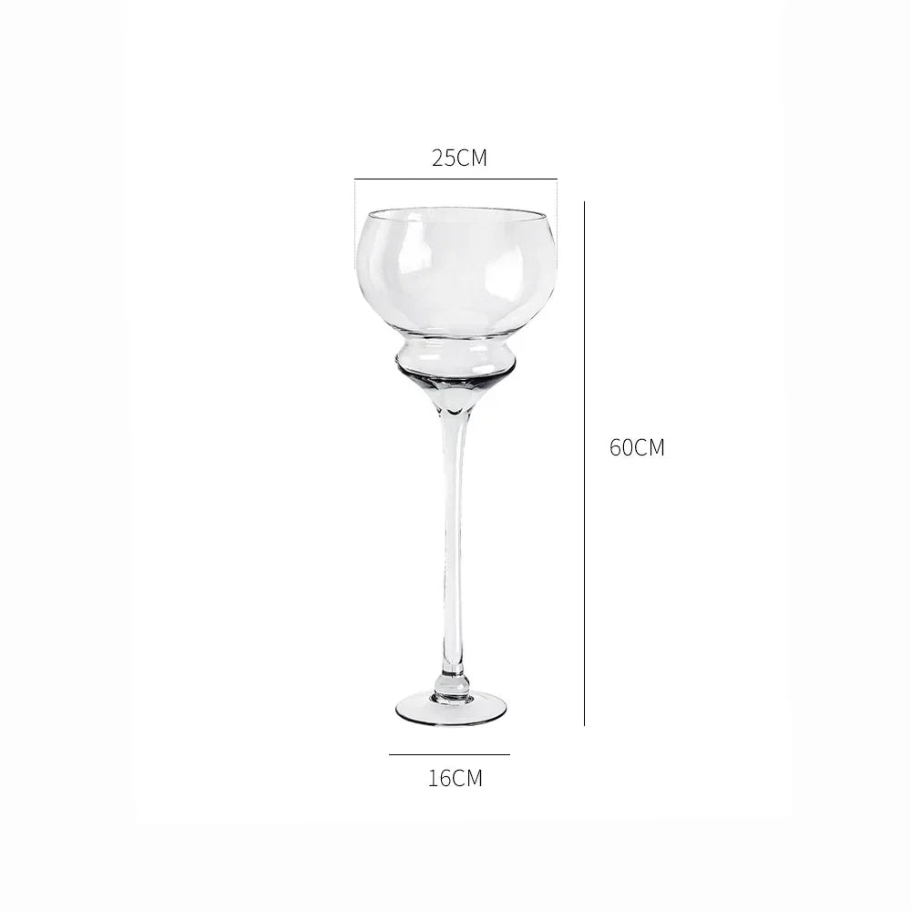 Afralia™ Oversized Transparent Glass Vase Luxury Floor Planter
