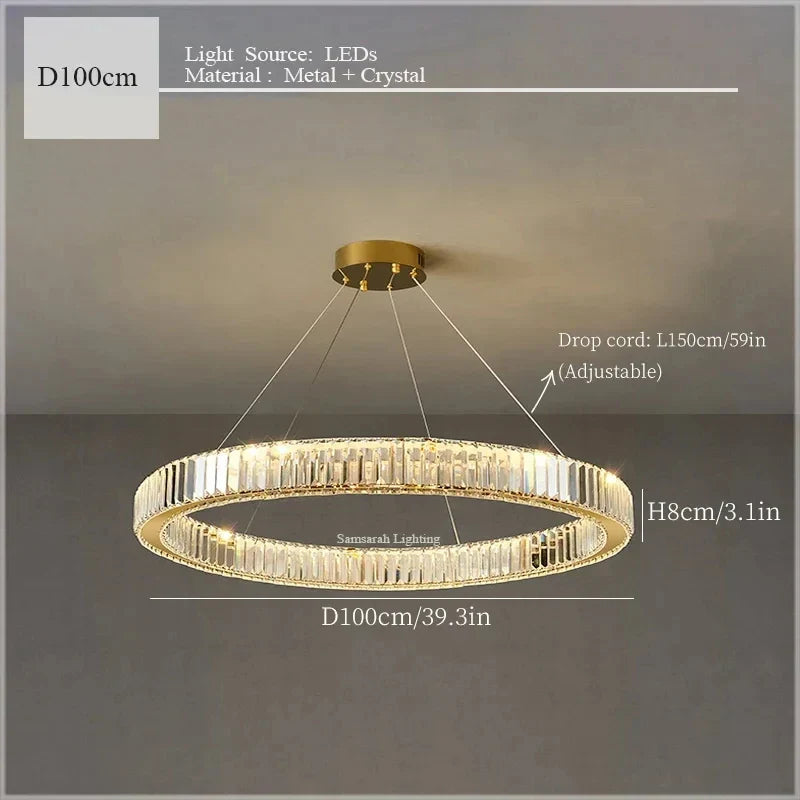 "Afralia™ Crystal Ceiling Pendant Chandelier – Luxury Light for Living Room, Bedroom, and Dining Area"