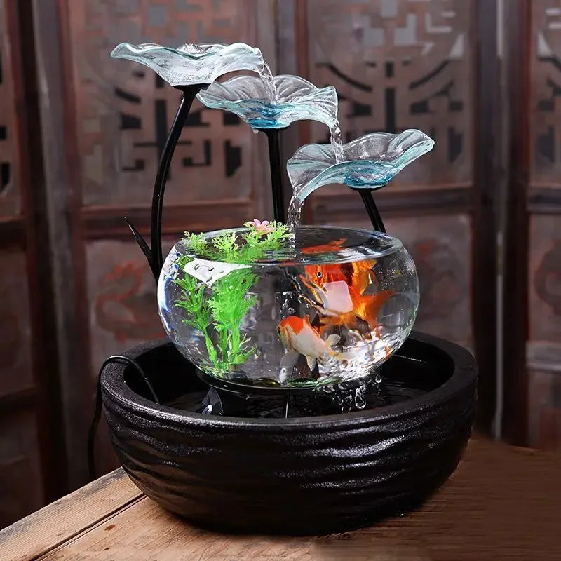 Afralia™ Serene Waterscape Fountain Decor for Living Room TV Cabinet & Desktop