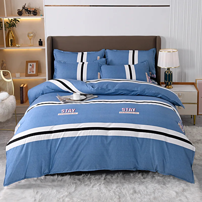 Afralia™ Pastoral Printed Cotton Comforter Cover for Queen King Bed - Four Seasons