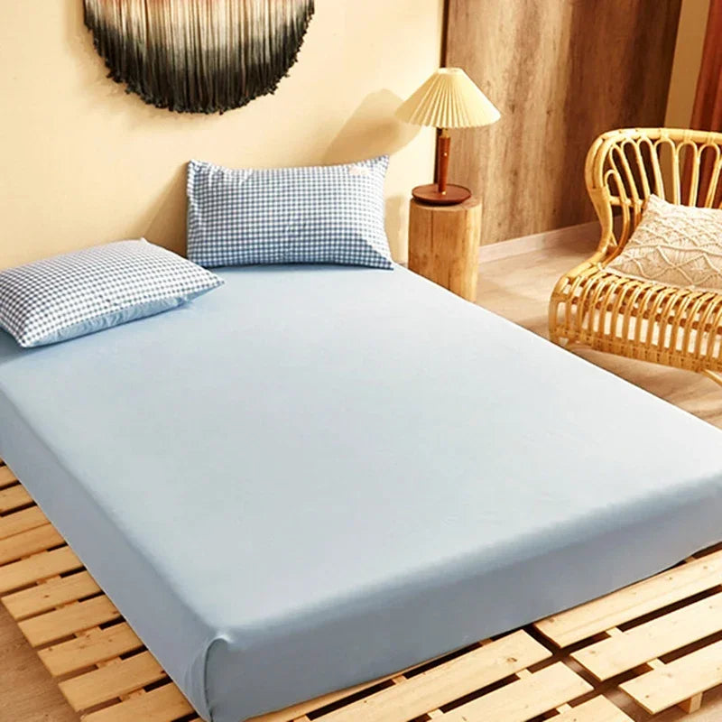 Afralia™ Japanese Grid Print Bed Set in Washed Cotton for Summer Comfort