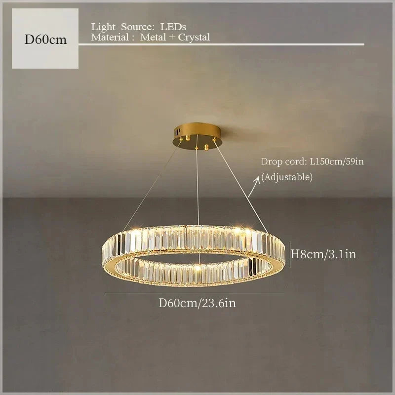 "Afralia™ Crystal Ceiling Pendant Chandelier – Luxury Light for Living Room, Bedroom, and Dining Area"