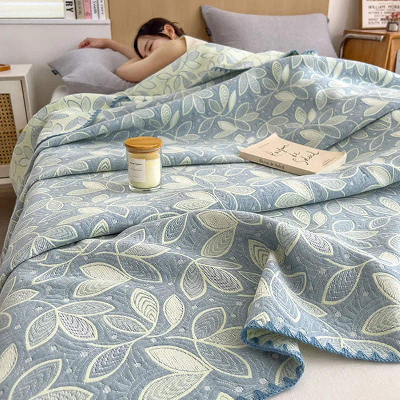 Afralia™ Cotton Towel Blanket, Rural Printed Thin Quilt - Luxury Breathable Bedspread