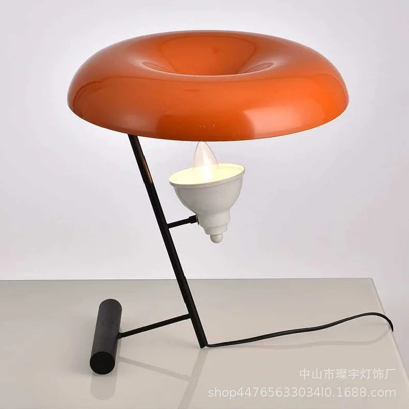 Afralia™ Nordic Minimalist Desk Lamp with Orange Lampshade for Living Study Room