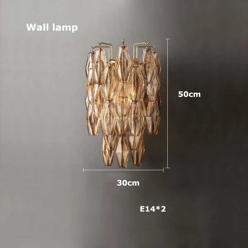 Afralia™ Luxury Glass Shade LED Chandelier in Brass and Black for Modern Dining Room