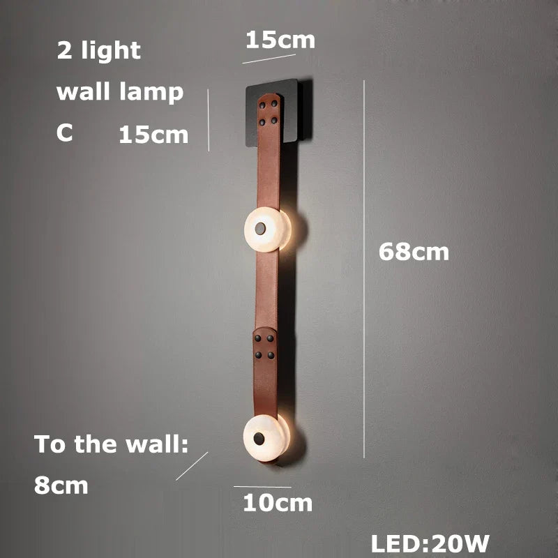 "Afralia™ Leather Belt LED Chandelier: Artistic DIY Hanging Lamps for Living Room"