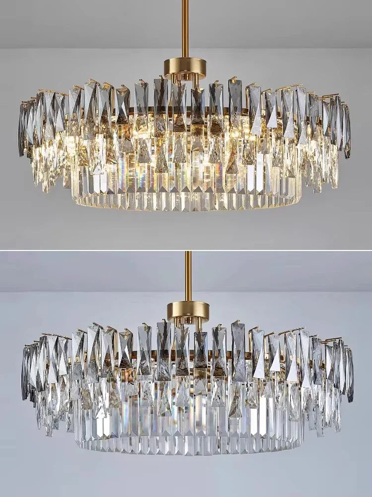 Afralia™ Gold Crystal Chandelier Modern LED Pendant Lamps