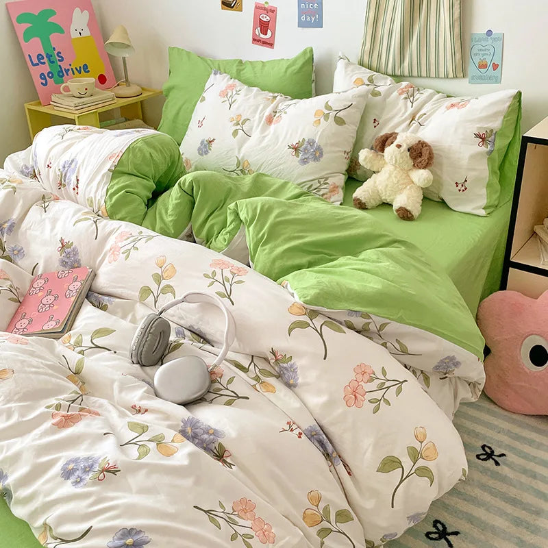 Afralia™ Cloud Cotton Printed Bedding Sets | Super Soft Quilt Set for School Home Twin King