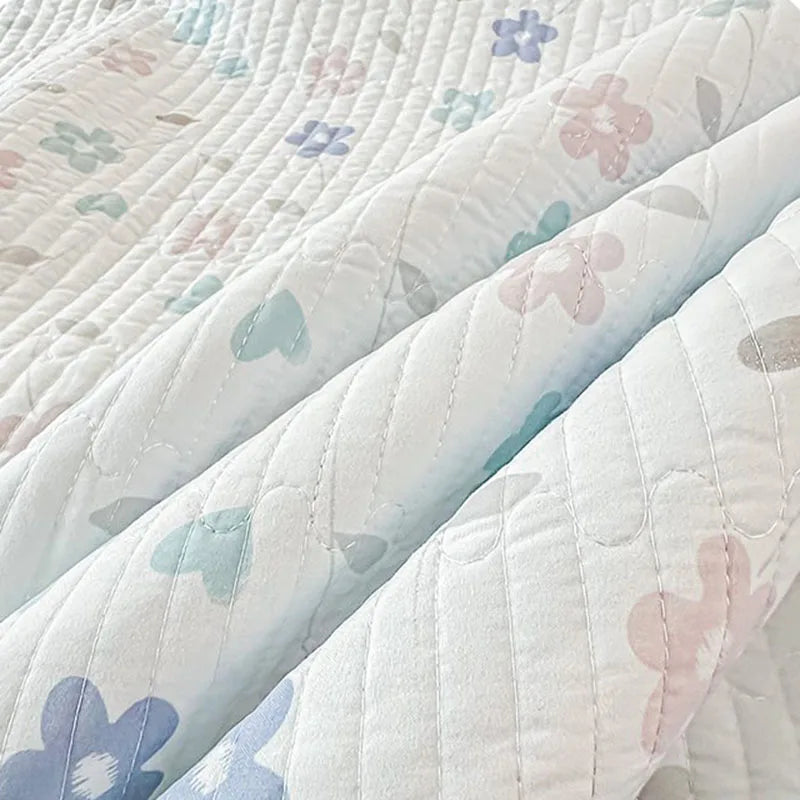 Afralia™ Rural Floral Print Reversible Quilted Bedspread for All Seasons