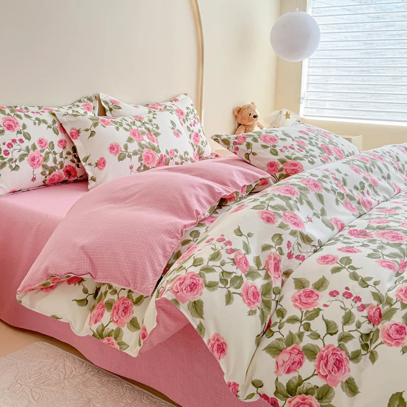 Afralia™ Romantic Flower Soft Bedding Set: Cozy & Breathable Comforter for Spring & Summer